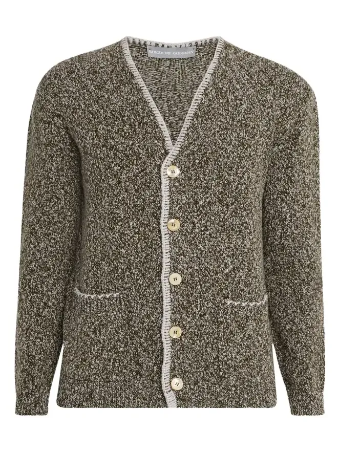 Men's Cashmere and Wool Boucle Cardigan
