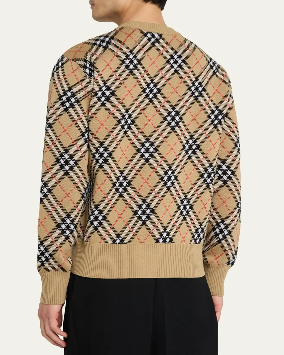 Burberry Men's Vintage Check Knit Crewneck Sweater | Thumbnail 3