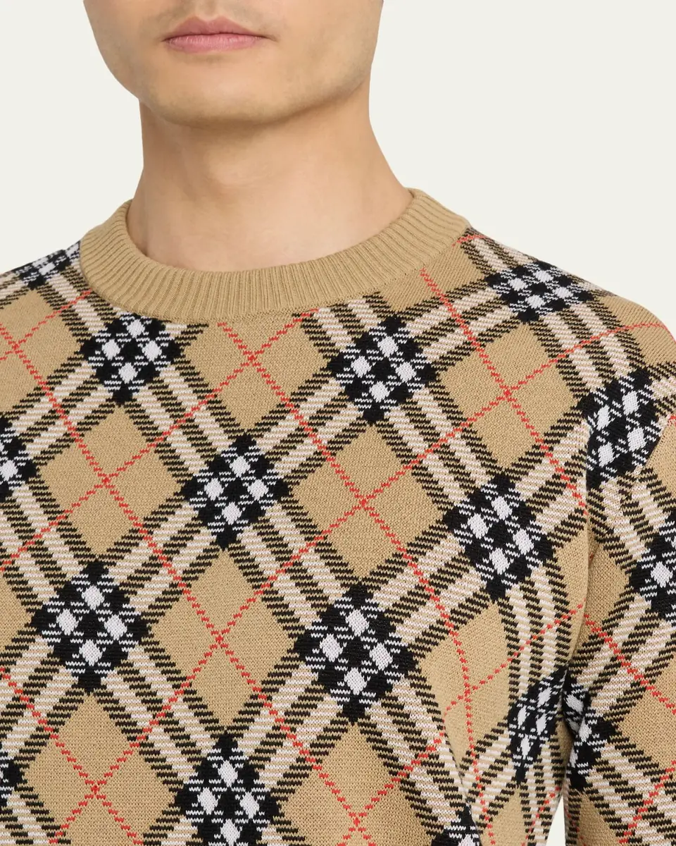 Burberry Men's Vintage Check Knit Crewneck Sweater | Thumbnail 5