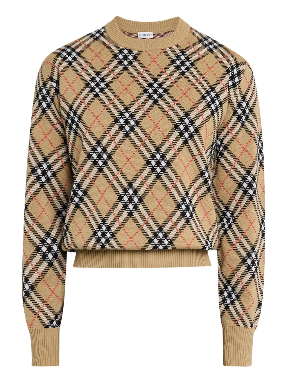 Men's Vintage Check Knit Crewneck Sweater Men's Vintage Check Knit Crewneck Sweater