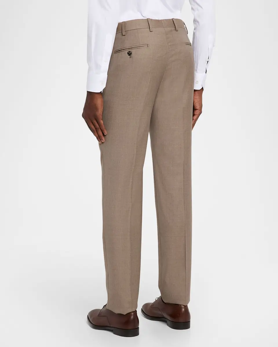 Giorgio Armani Men's Wool Sharkskin Flat Front Trousers | Thumbnail 2
