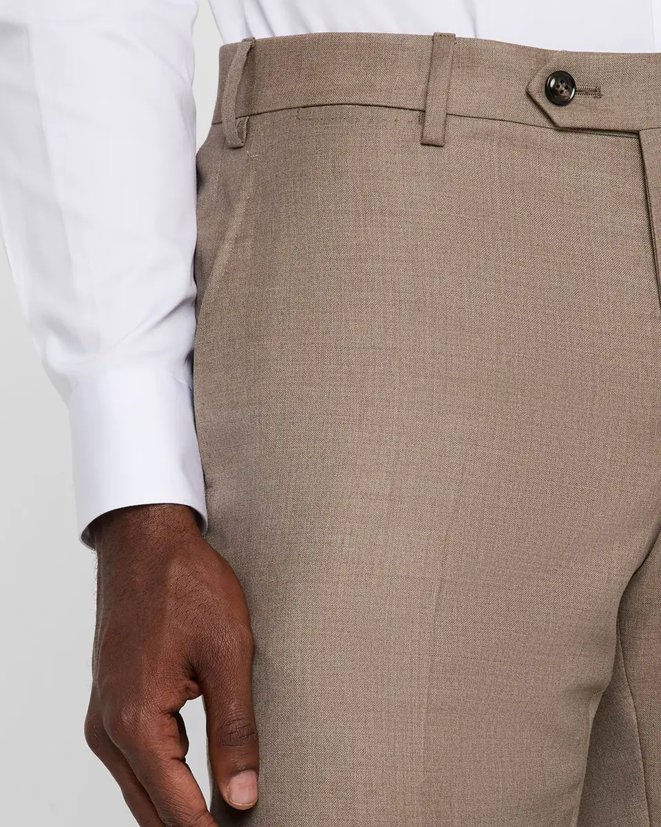 Giorgio Armani Men's Wool Sharkskin Flat Front Trousers | Thumbnail 4