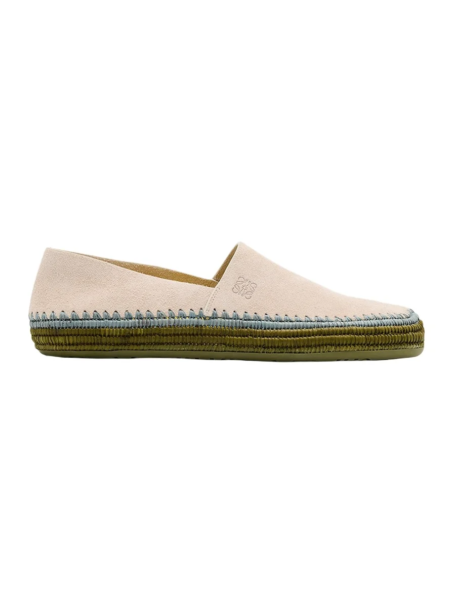 Loewe Men's Rio Suede and Raffia Espadrilles