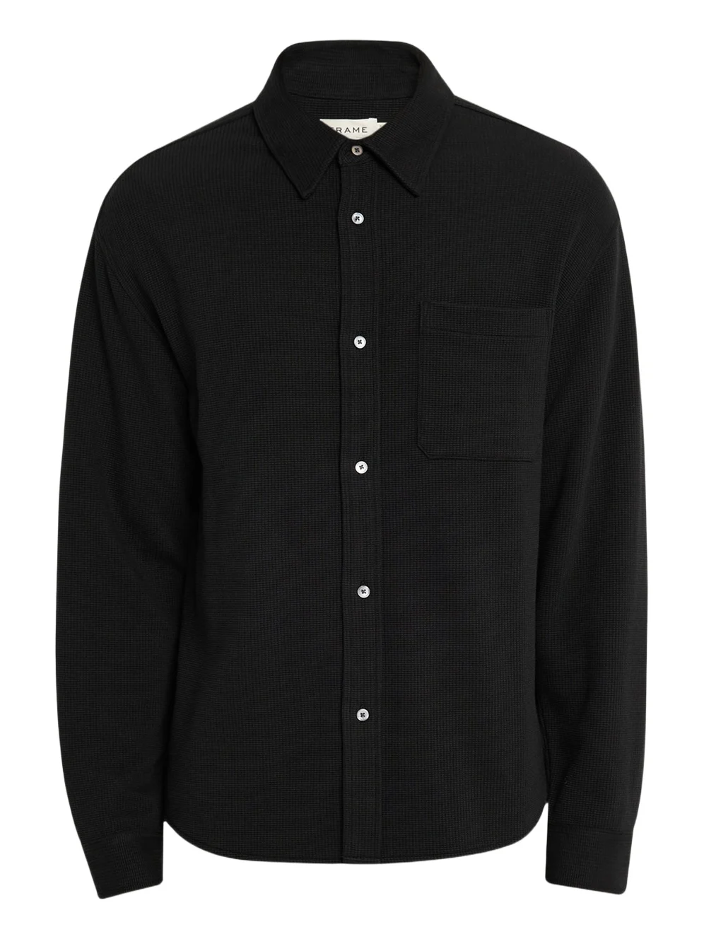 Men's Cotton Waffle Texture Button-Down Shirt