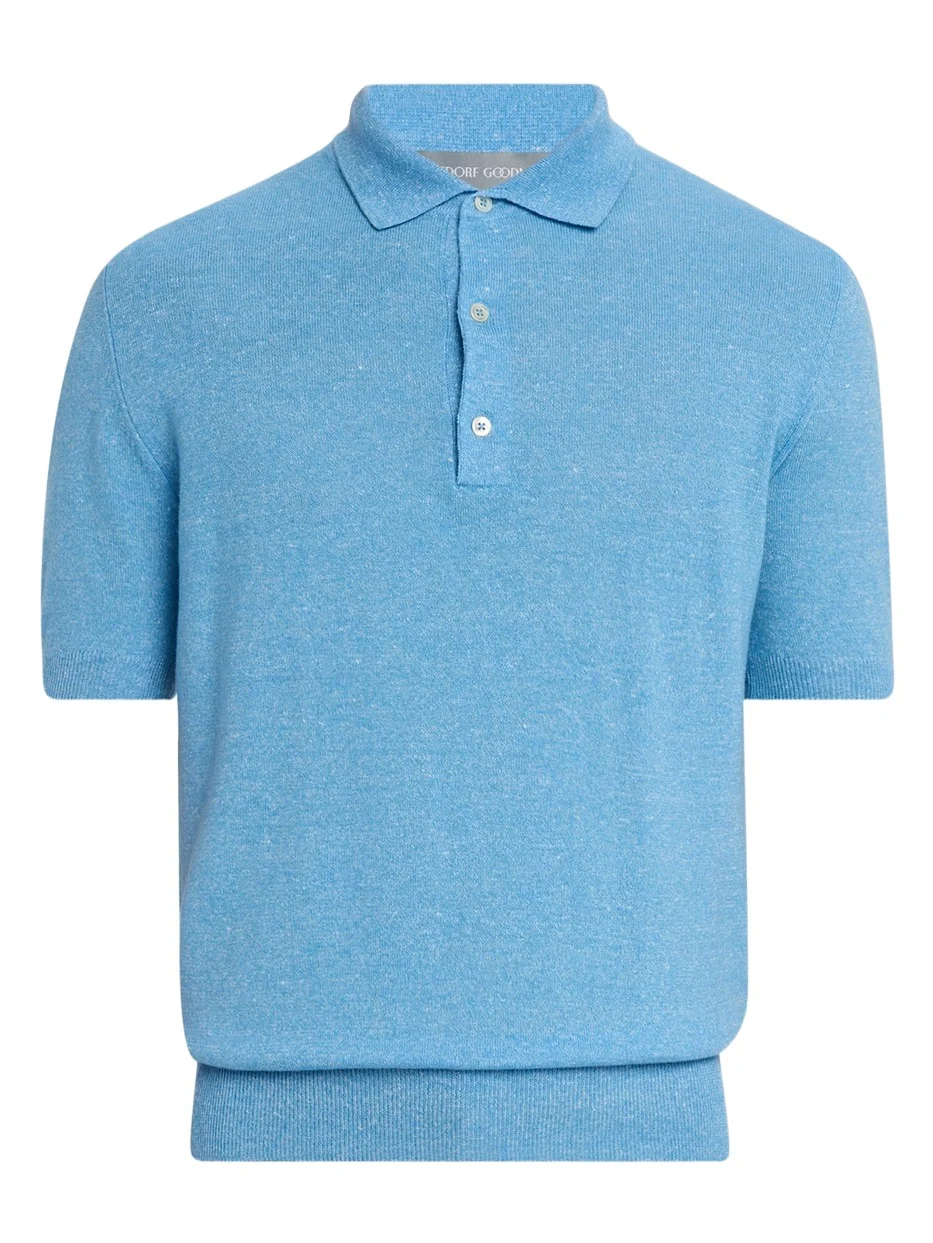 Men's Cashmere and Linen Short-Sleeve Polo Sweater Men's Cashmere and Linen Short-Sleeve Polo Sweater