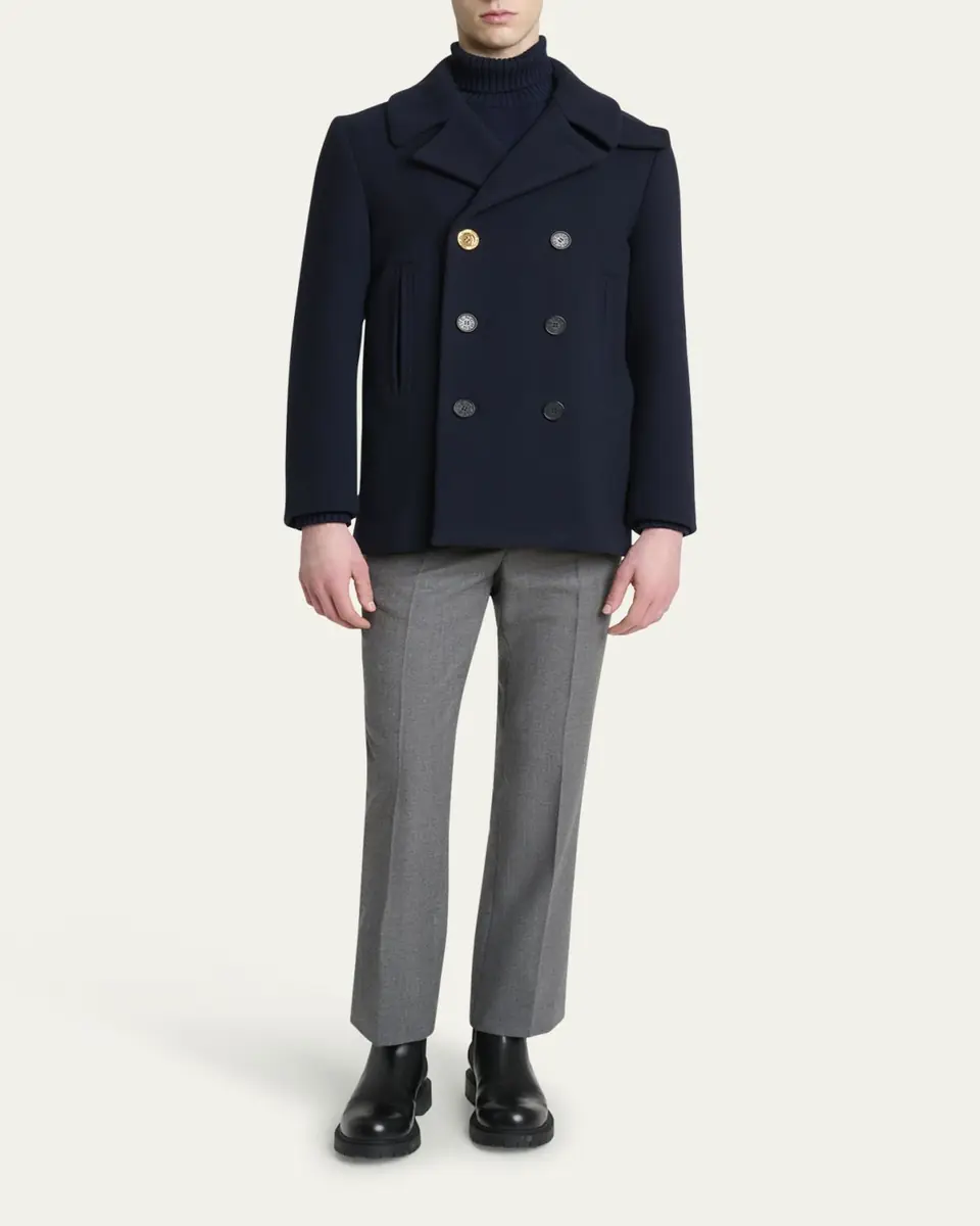 Givenchy Men's Double-Face Wool Peacoat | Thumbnail 2