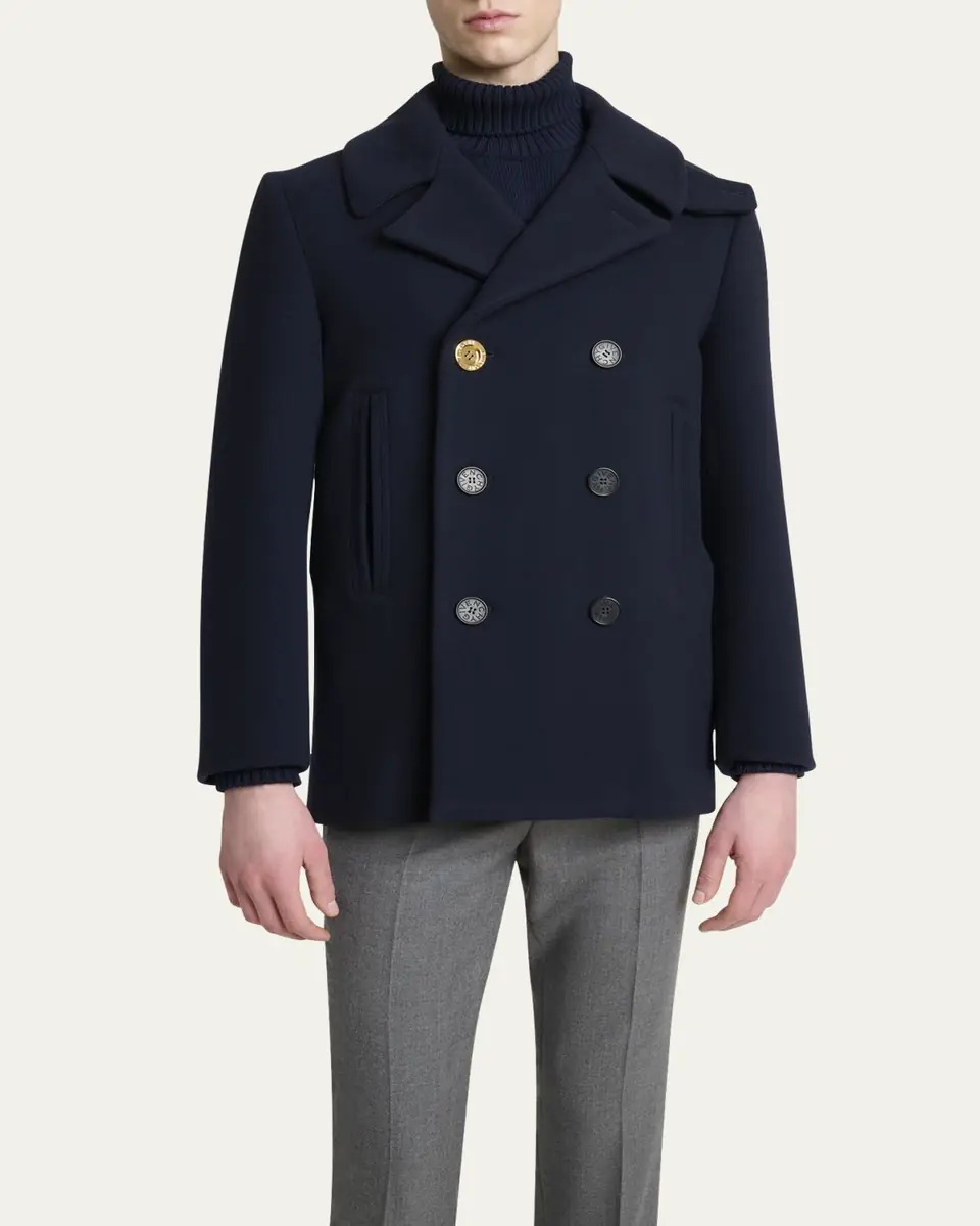 Givenchy Men's Double-Face Wool Peacoat | Thumbnail 4