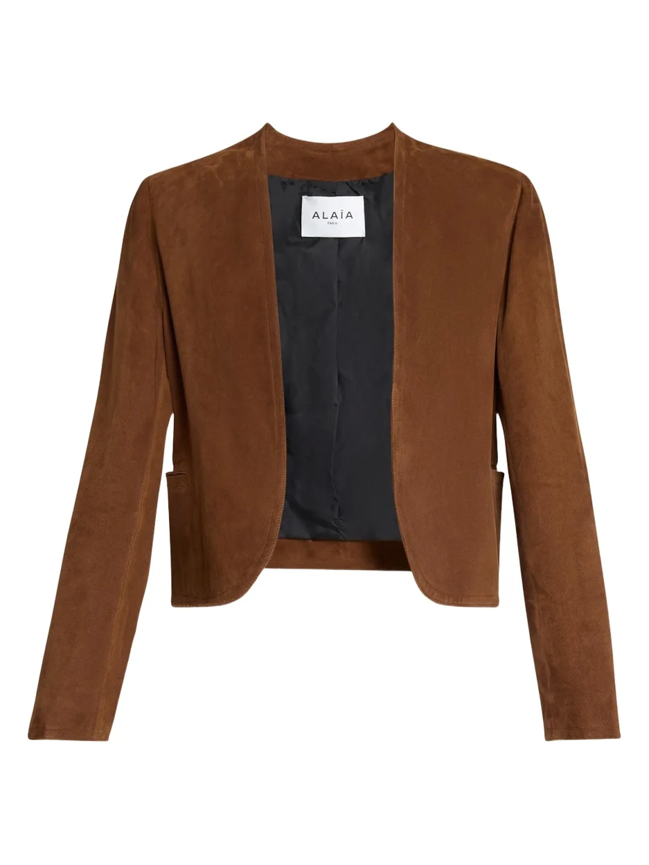 Suede Open Blazer Jacket Suede Open Blazer Jacket