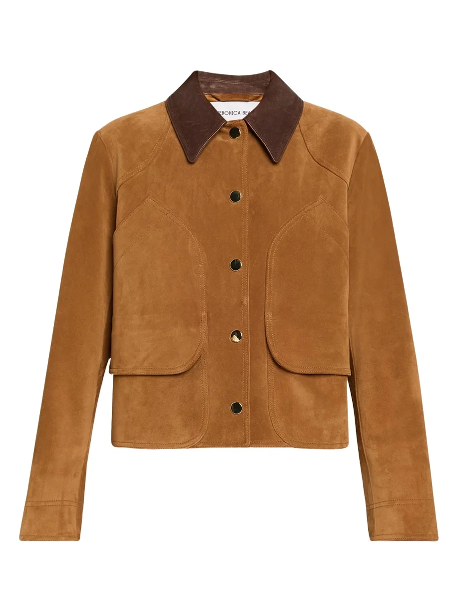 Veronica Beard Walters Cropped Suede Jacket