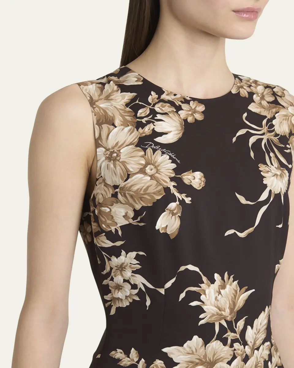 Dolce & Gabbana Rose Cretonne Charmeuse Sleeveless Midi Dress | Thumbnail 5 Dolce & Gabbana Rose Cretonne Charmeuse Sleeveless Midi Dress | Thumbnail 5
