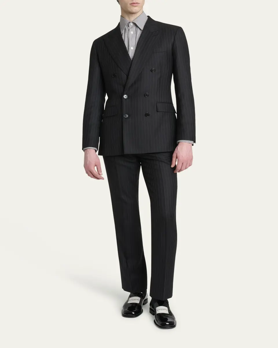Givenchy Men's Classic-Fit Pinstripe Formal Trousers | Thumbnail 2