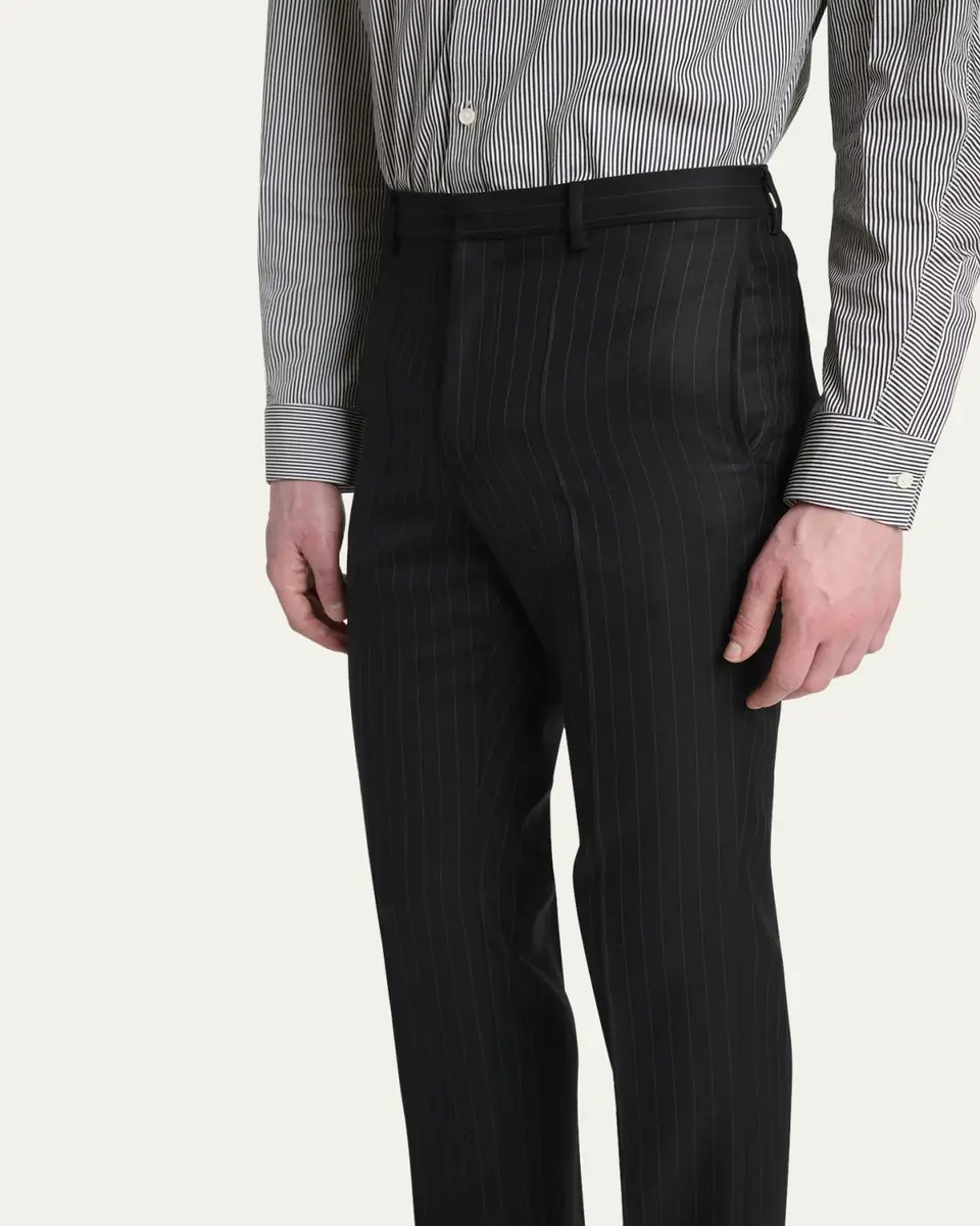 Givenchy Men's Classic-Fit Pinstripe Formal Trousers | Thumbnail 4