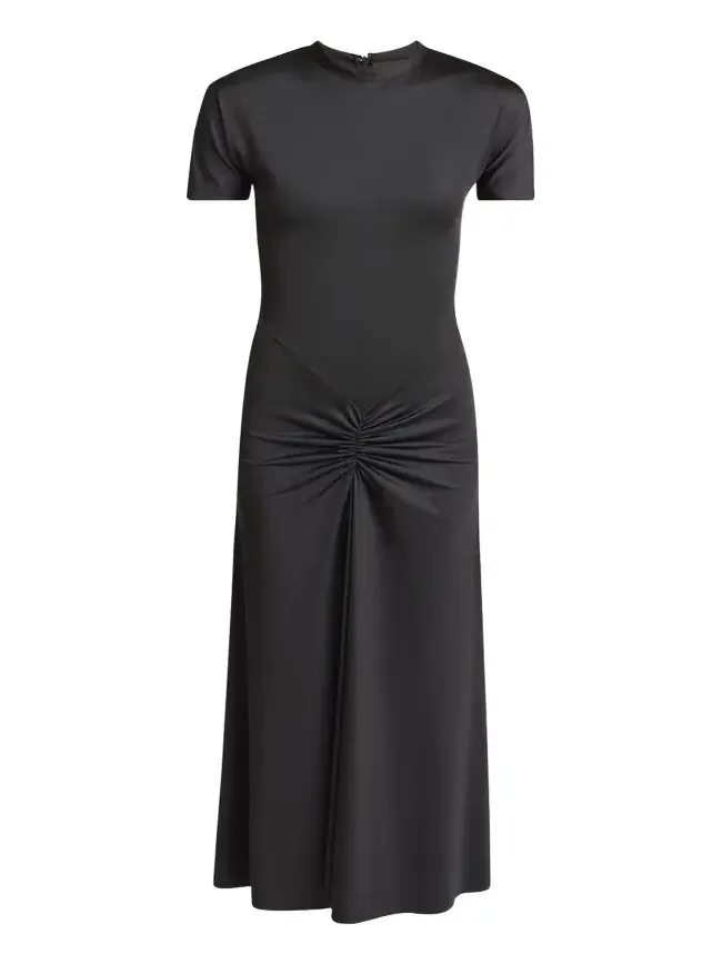Gathered Drop-Waist Midi T-Shirt Dress Gathered Drop-Waist Midi T-Shirt Dress