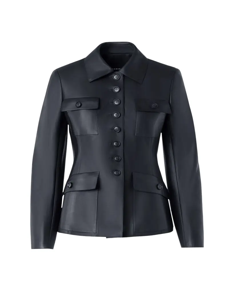 Akris Delia Nappa Leather Fitted Jacket | Image 1 Akris Delia Nappa Leather Fitted Jacket | Image 1