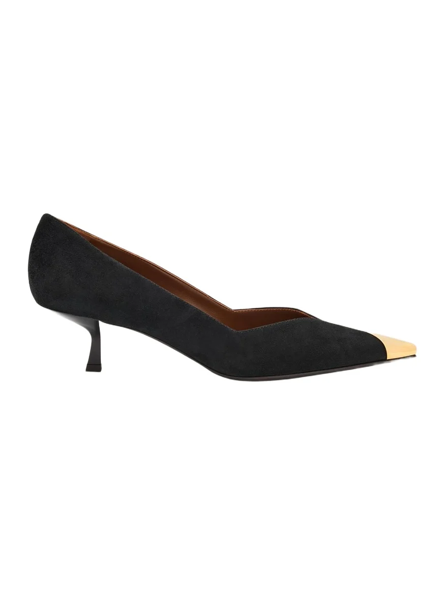 Giuseppe Zanotti Suede Golden Cap-Toe Pumps