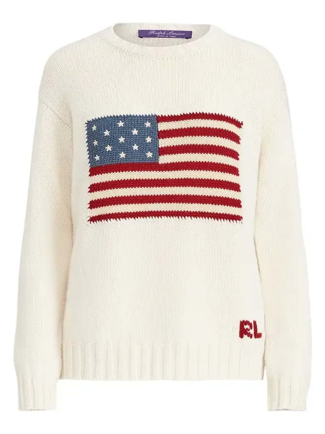 Flag Cashmere Crewneck Sweater
