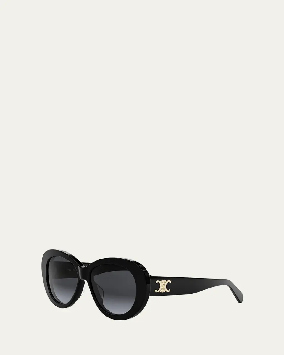 Celine Triomphe Logo Oval Acetate Sunglasses | Thumbnail 2