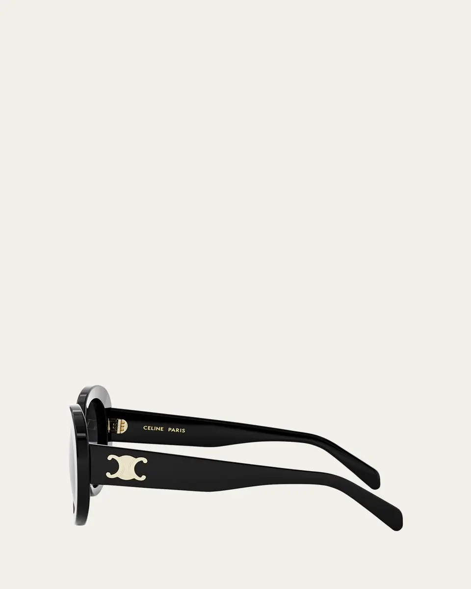 Celine Triomphe Logo Oval Acetate Sunglasses | Thumbnail 3