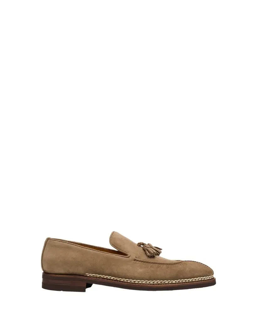 Bontoni Men's Magnifico Suede Rubber-Sole Tassel Loafers | Image 1 Bontoni Men's Magnifico Suede Rubber-Sole Tassel Loafers | Image 1