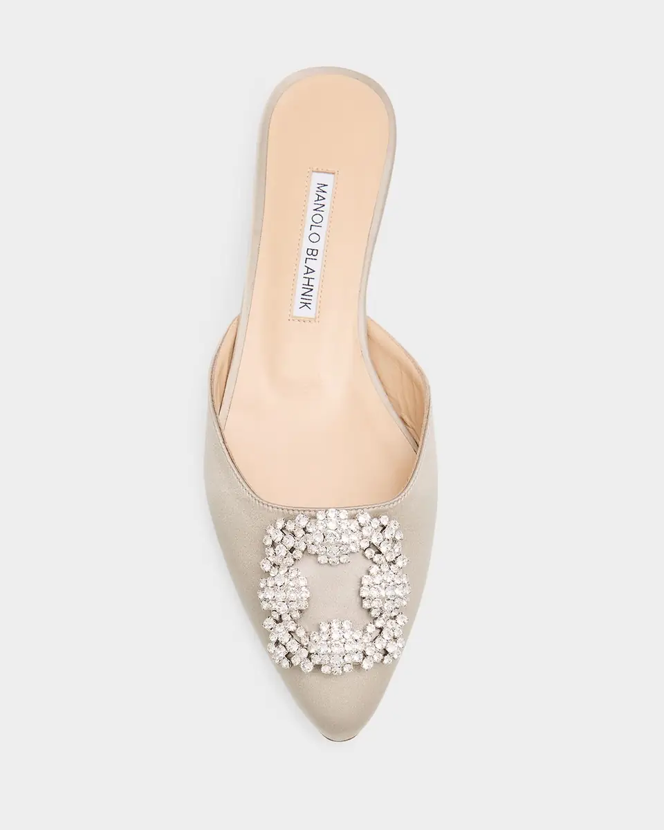 Manolo Blahnik Hangisi Satin Ballerina Flats | Thumbnail 5
