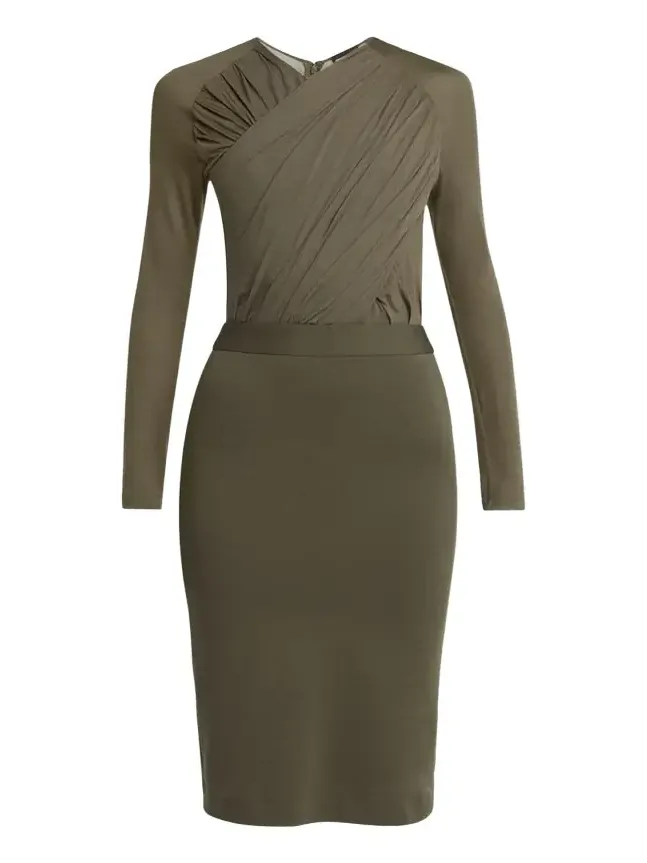 Ruched Jersey Long-Sleeve Midi Dress Ruched Jersey Long-Sleeve Midi Dress