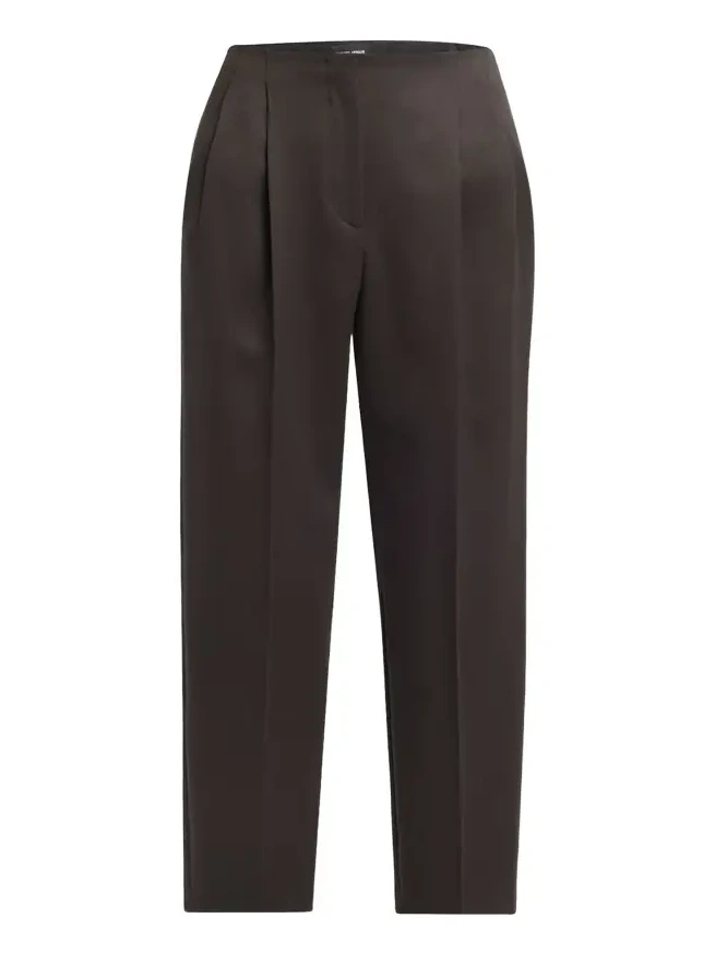 Pleated Wool Straight-Leg Ankle Trousers Pleated Wool Straight-Leg Ankle Trousers