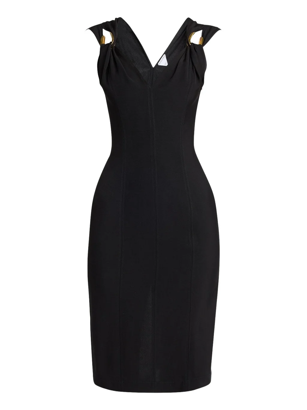 Bottega Veneta Buckle Sleeveless Grainy Viscose Linen Dress