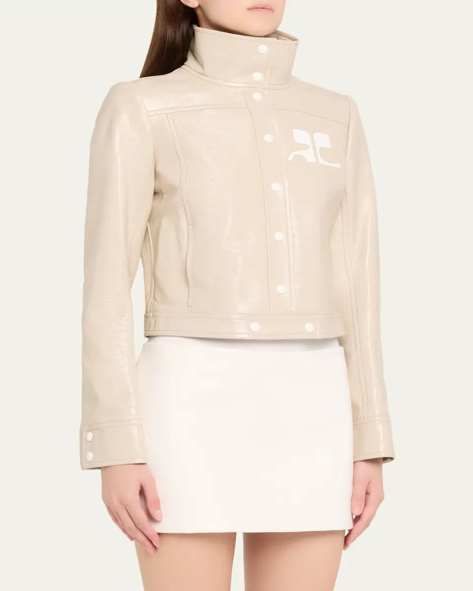 Courrèges Textured Vinyl Crop Jacket | Thumbnail 8 Courrèges Textured Vinyl Crop Jacket | Thumbnail 8