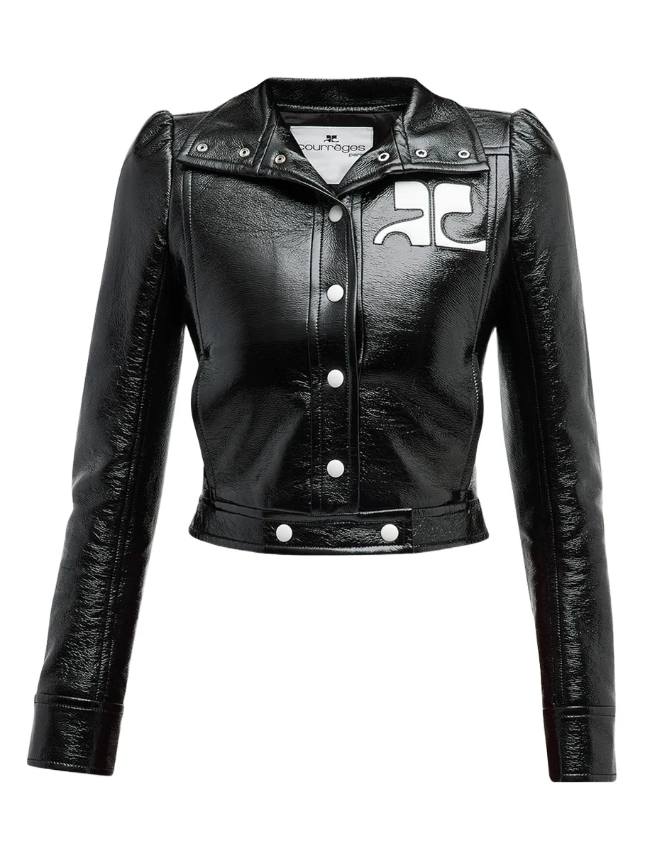 Textured Vinyl Crop Jacket Textured Vinyl Crop Jacket