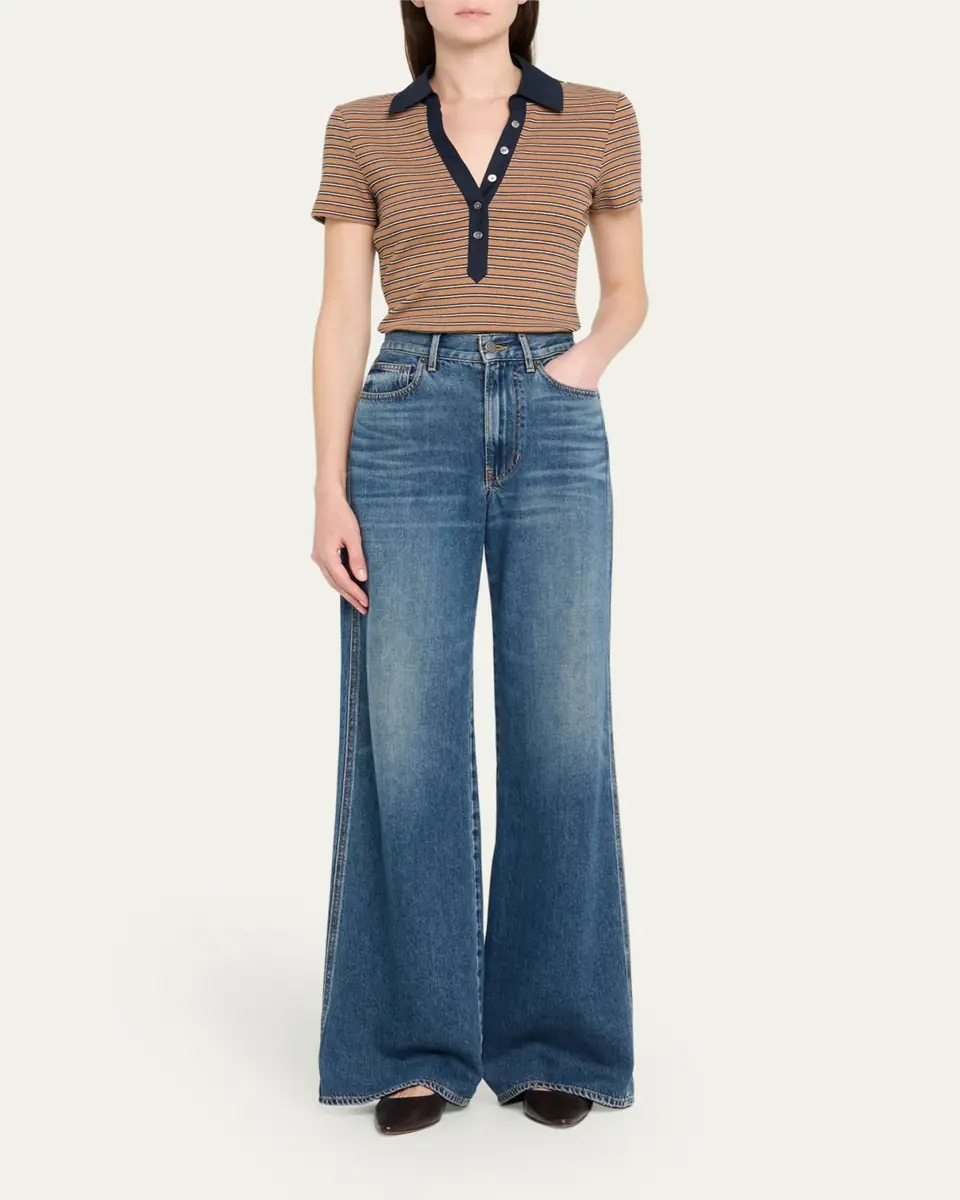 Veronica Beard Kasey Mid-Rise Wide-Leg Jeans | Thumbnail 2 Veronica Beard Kasey Mid-Rise Wide-Leg Jeans | Thumbnail 2