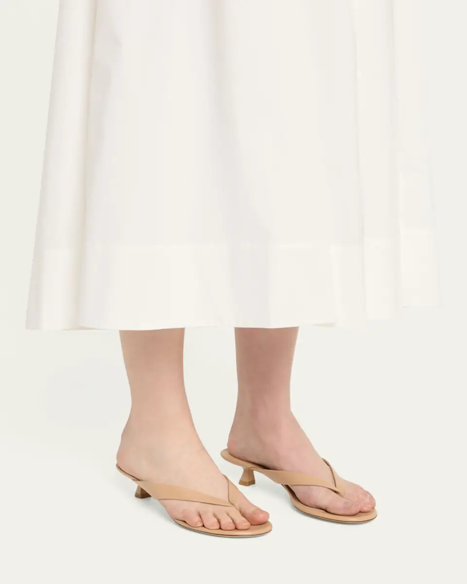 Stuart Weitzman Rio Leather Kitten-Heel Thong Sandals | Thumbnail 6 Stuart Weitzman Rio Leather Kitten-Heel Thong Sandals | Thumbnail 6