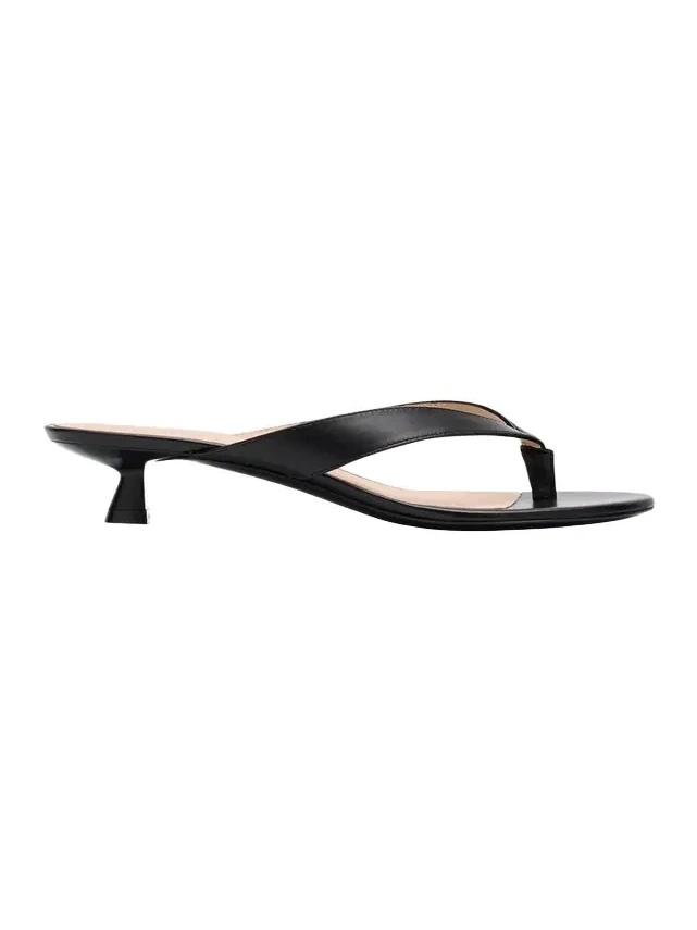 Rio Leather Kitten-Heel Thong Sandals Rio Leather Kitten-Heel Thong Sandals