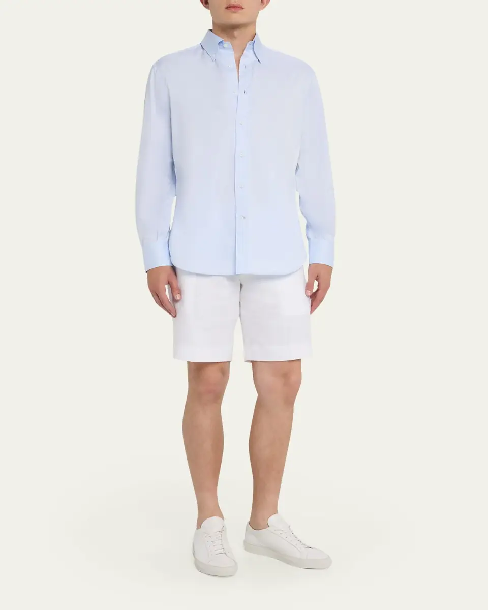 Anderson & Sheppard Men's Linen Beach Shorts | Thumbnail 2 Anderson & Sheppard Men's Linen Beach Shorts | Thumbnail 2