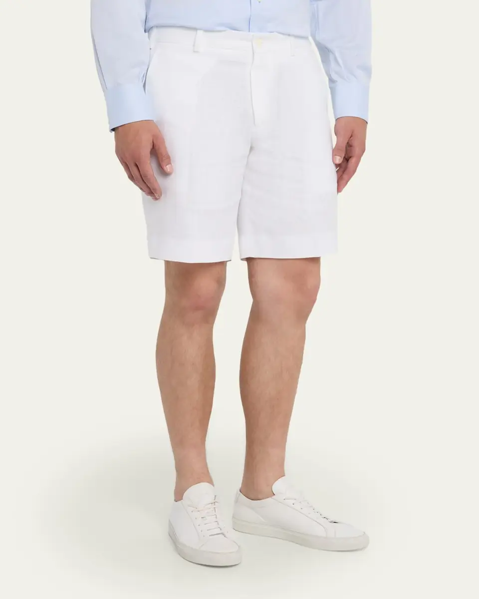 Anderson & Sheppard Men's Linen Beach Shorts | Thumbnail 4 Anderson & Sheppard Men's Linen Beach Shorts | Thumbnail 4