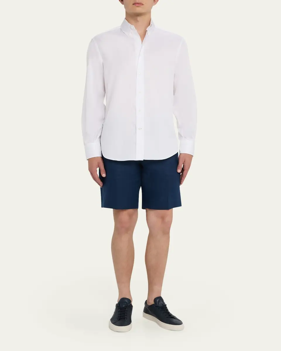 Anderson & Sheppard Men's Linen Beach Shorts | Thumbnail 6 Anderson & Sheppard Men's Linen Beach Shorts | Thumbnail 6
