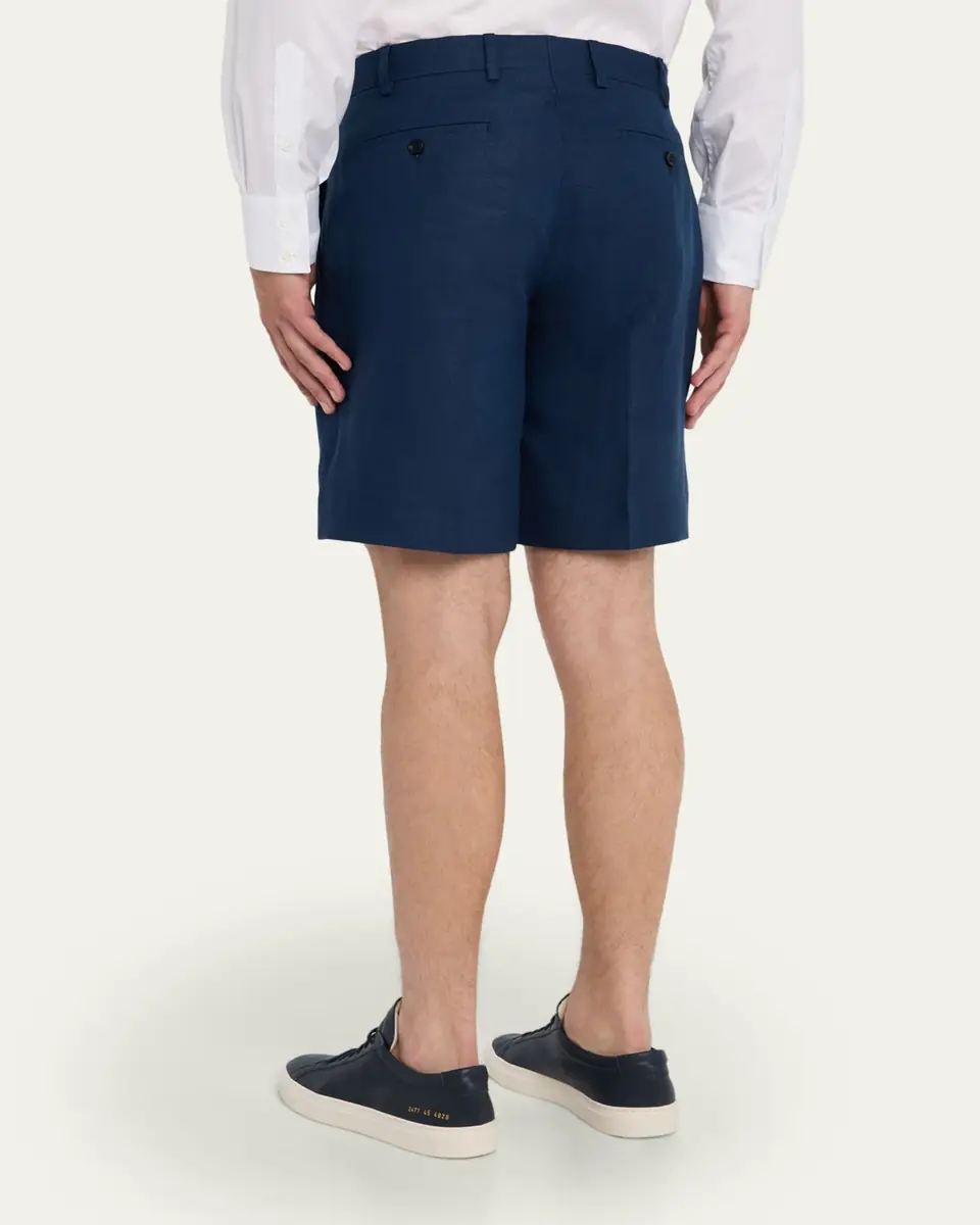 Anderson & Sheppard Men's Linen Beach Shorts | Thumbnail 7 Anderson & Sheppard Men's Linen Beach Shorts | Thumbnail 7
