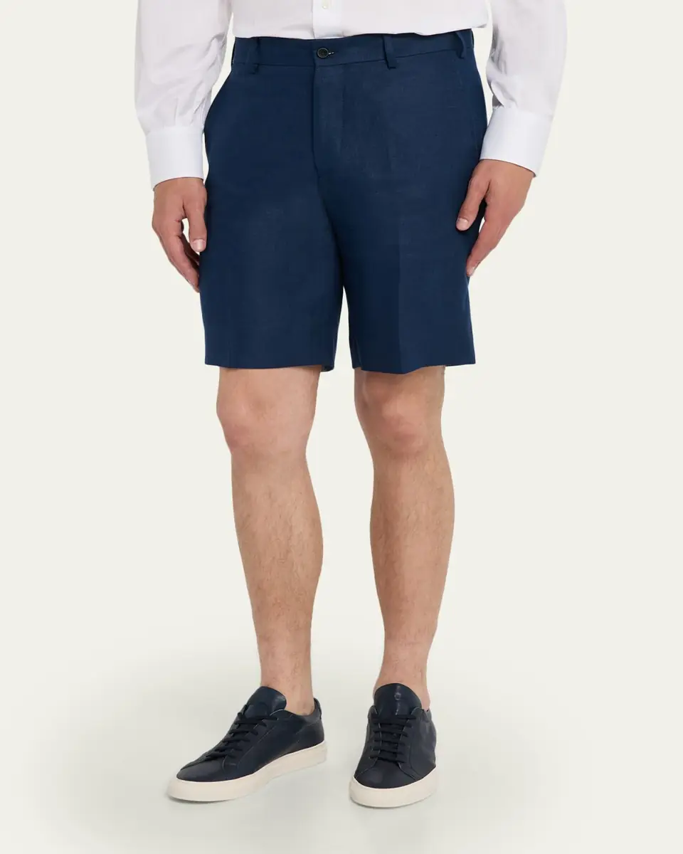 Anderson & Sheppard Men's Linen Beach Shorts | Thumbnail 8 Anderson & Sheppard Men's Linen Beach Shorts | Thumbnail 8