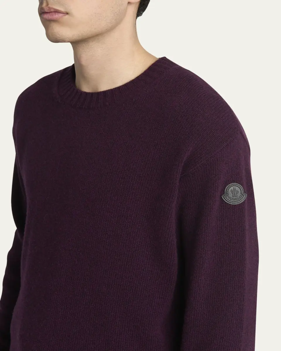 Moncler Men's Wool and Cashmere Crewneck Sweater | Thumbnail 5 Moncler Men's Wool and Cashmere Crewneck Sweater | Thumbnail 5