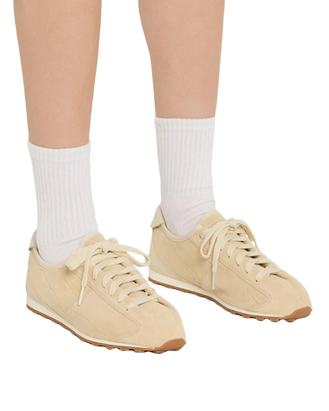 Jacquemus Les Tennis Croc-Embossed Suede Sneakers