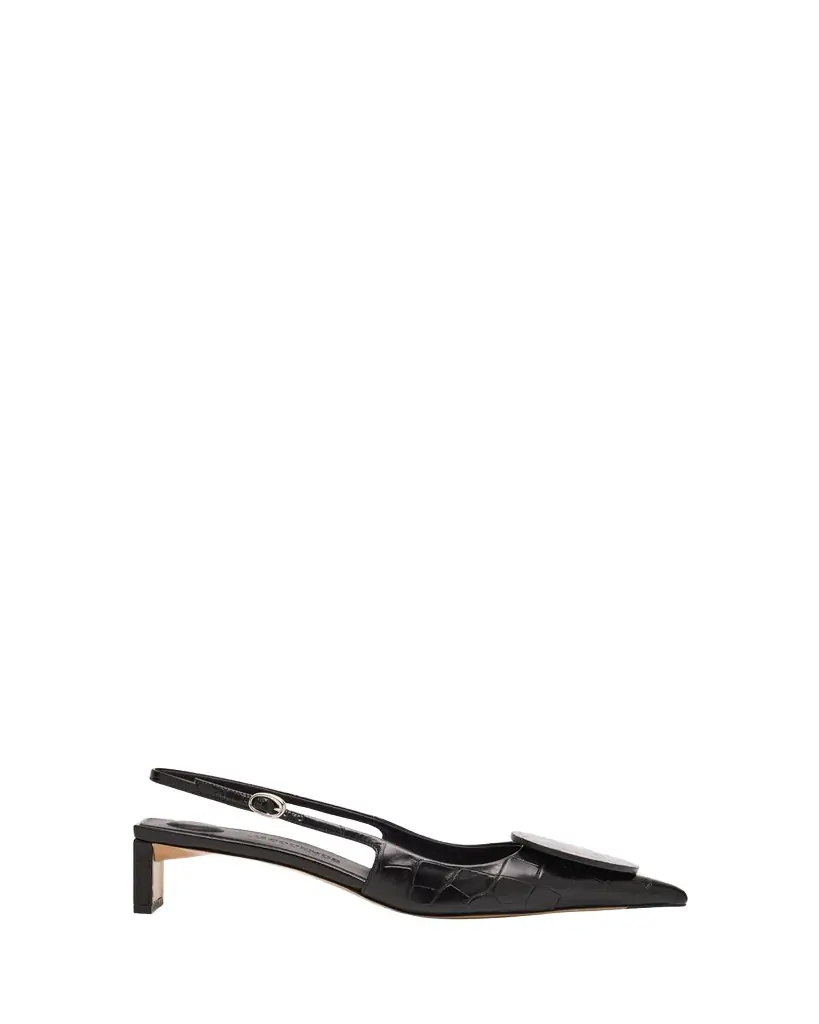 Jacquemus Les Slingbacks Croc-Embossed Leather Pumps | Image 1 Jacquemus Les Slingbacks Croc-Embossed Leather Pumps | Image 1