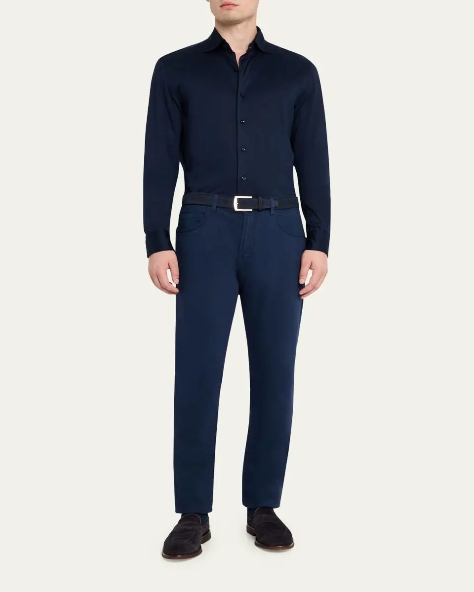 Cesare Attolini Men's Cotton and Cashmere Slim Five-Pocket Pants | Thumbnail 2 Cesare Attolini Men's Cotton and Cashmere Slim Five-Pocket Pants | Thumbnail 2