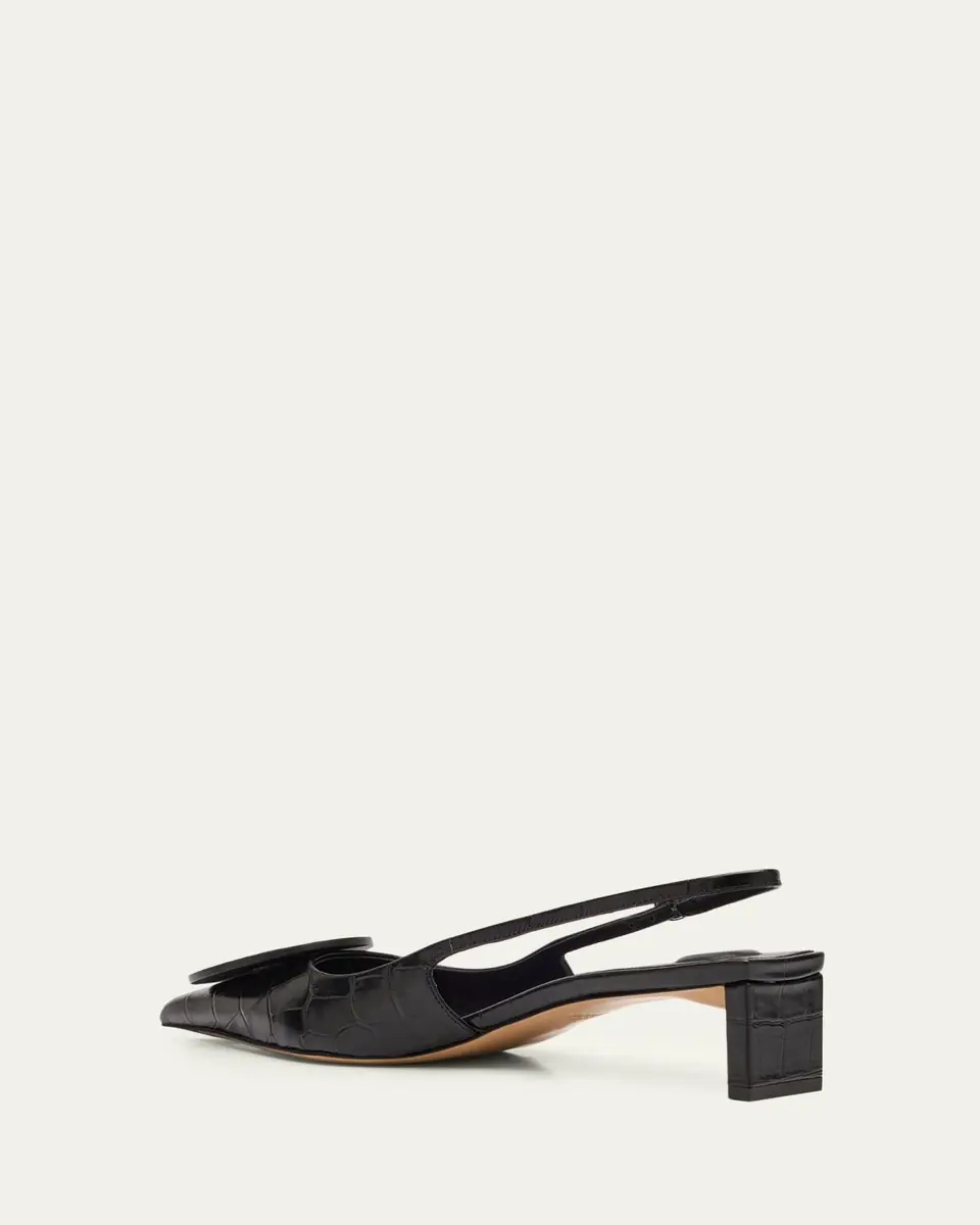 Jacquemus Les Slingbacks Croc-Embossed Leather Pumps | Thumbnail 3 Jacquemus Les Slingbacks Croc-Embossed Leather Pumps | Thumbnail 3