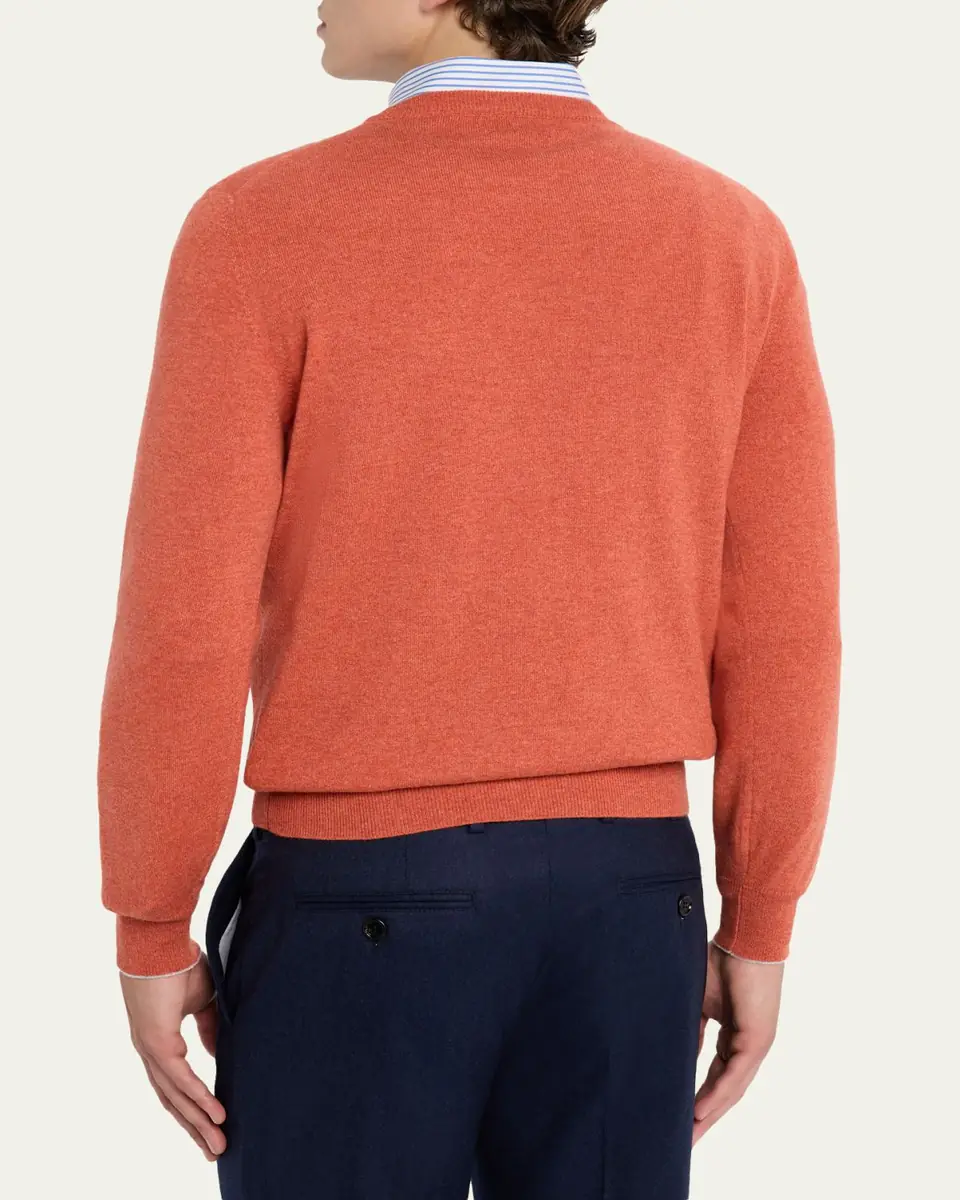Brunello Cucinelli Men's Cashmere Crewneck Sweater | Thumbnail 3 Brunello Cucinelli Men's Cashmere Crewneck Sweater | Thumbnail 3