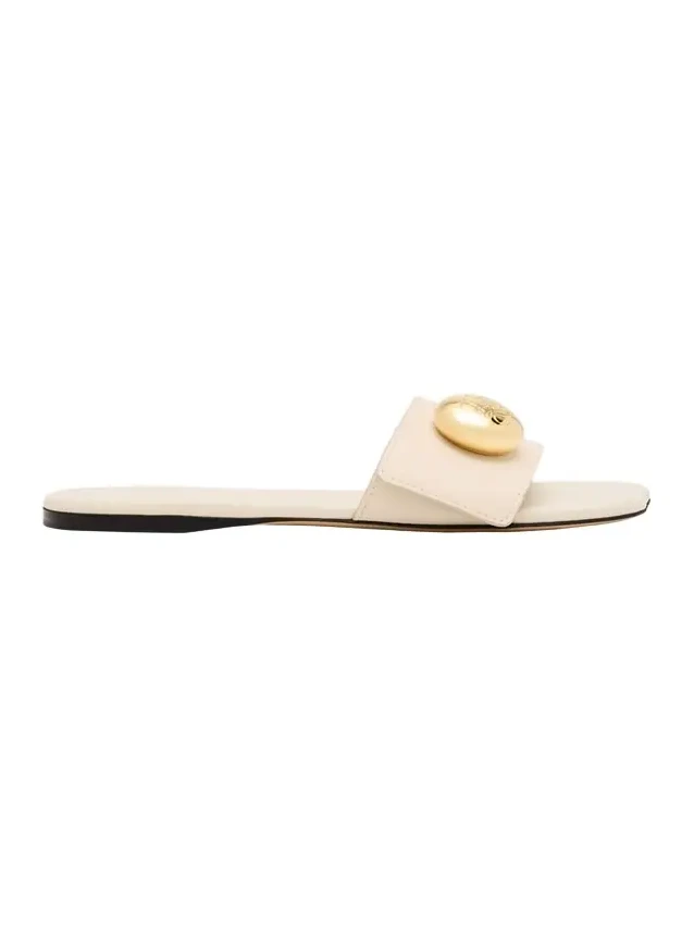 Pebble Leather Slide Sandals