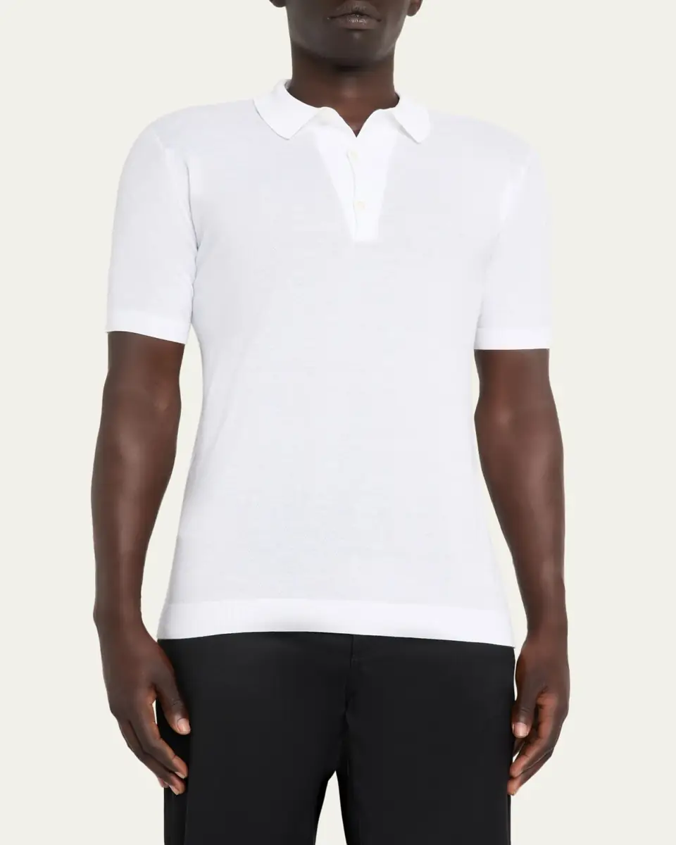 John Smedley Men's Roth Cotton Polo Shirt | Thumbnail 4 John Smedley Men's Roth Cotton Polo Shirt | Thumbnail 4