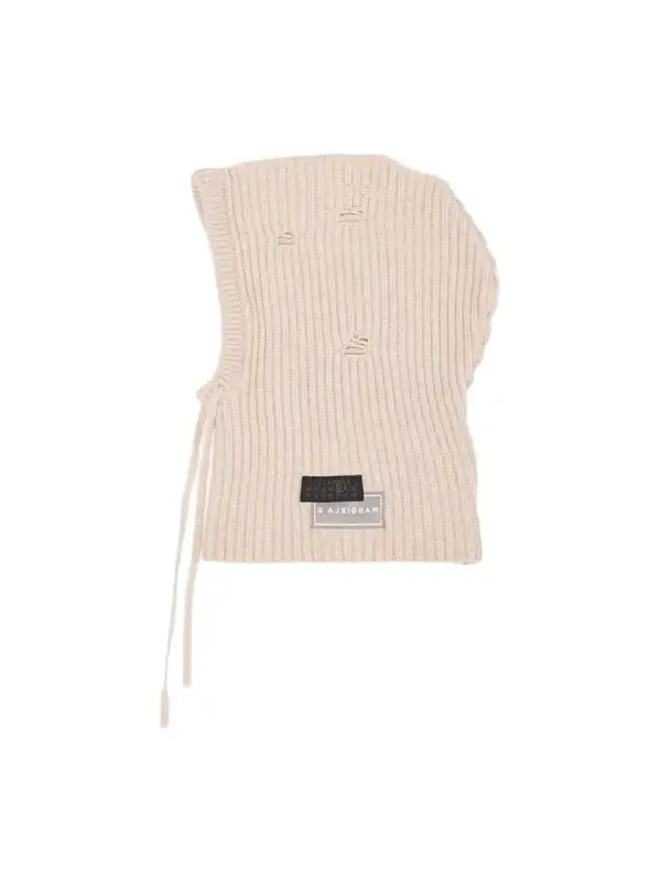 Drawstring Wool-Blend Knit Hood