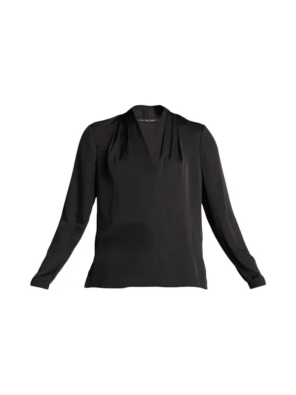 Nellie Pleated V-Neck Long-Sleeve Blouse Nellie Pleated V-Neck Long-Sleeve Blouse
