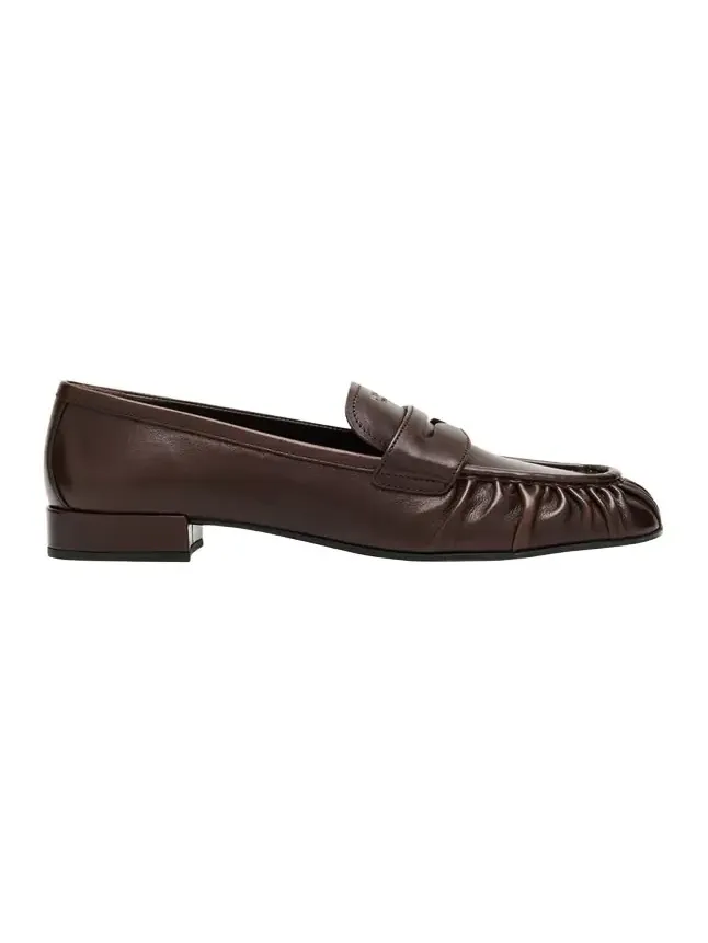 Ruched Leather Loafers Ruched Leather Loafers