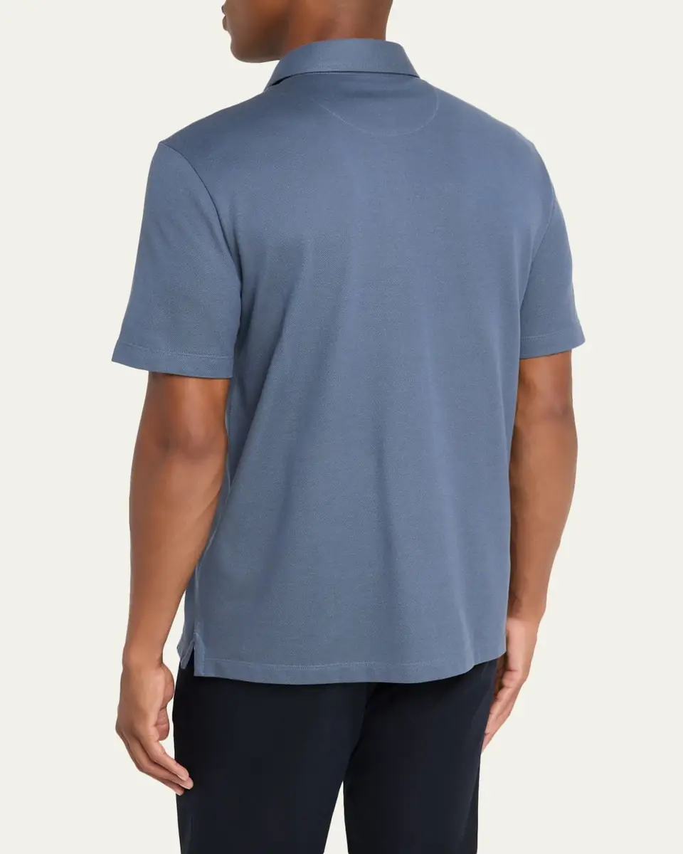 Brioni Men's Jersey Pique Polo Shirt | Thumbnail 3 Brioni Men's Jersey Pique Polo Shirt | Thumbnail 3