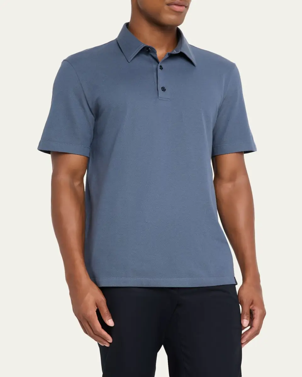 Brioni Men's Jersey Pique Polo Shirt | Thumbnail 4 Brioni Men's Jersey Pique Polo Shirt | Thumbnail 4